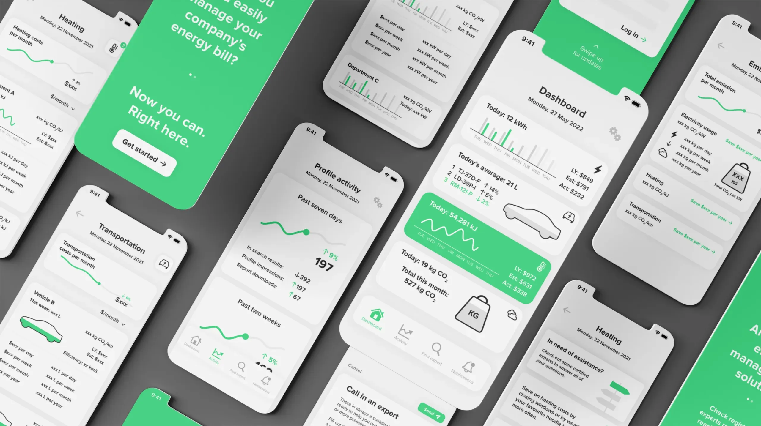 Effix Envirotech dashboard mobile screens